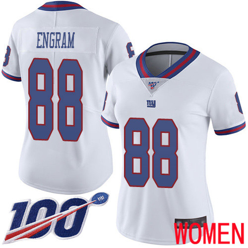 Women New York Giants 88 Evan Engram Limited White Rush Vapor Untouchable 100th Season Football NFL Jersey